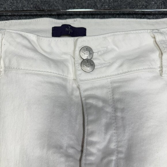 NYDJ Not Your Daughters Jeans Womens 6 White Denim Cotton Stretch Crop Button - Picture 5 of 10